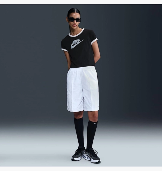 Футболка жіноча Nike Sportswear Short-Sleeve Ringer T-Shirt Black IF4072-010 фото 4 — інтернет-магазин Tapok