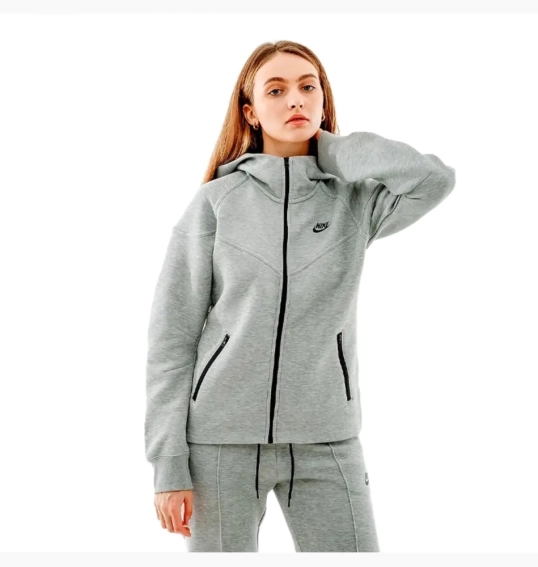 Костюм спортивний жіночий Nike Tch Flc Fz Wr Grey FB8338-063  FB8330-063 фото 2 — інтернет-магазин Tapok