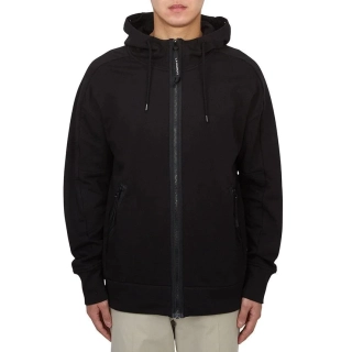 Кофта C.P. Company Diagonal Raised Fleece Goggle Zipped Hooded Sweatshirt 'Black 18CMSS028A 005086W
