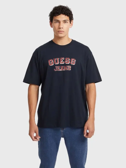 Футболка GUESS JEANS Oversized T-shirt with vintage print M4BI78K8FQ4-BLACK фото 1 — интернет-магазин Tapok
