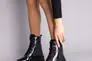 Ботинки женские кожа наплак черные на шнурках зимние Фото 2