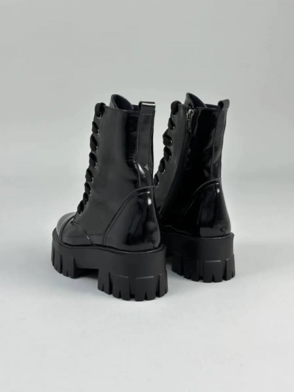 Ботинки женские кожа наплак черные на шнурках зимние фото 20 — интернет-магазин Tapok