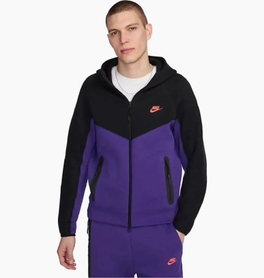 Костюм Nike Tech Fleece (чорно-фіолетовий) HF4432-504_HF4433-504 фото 2 — інтернет-магазин Tapok
