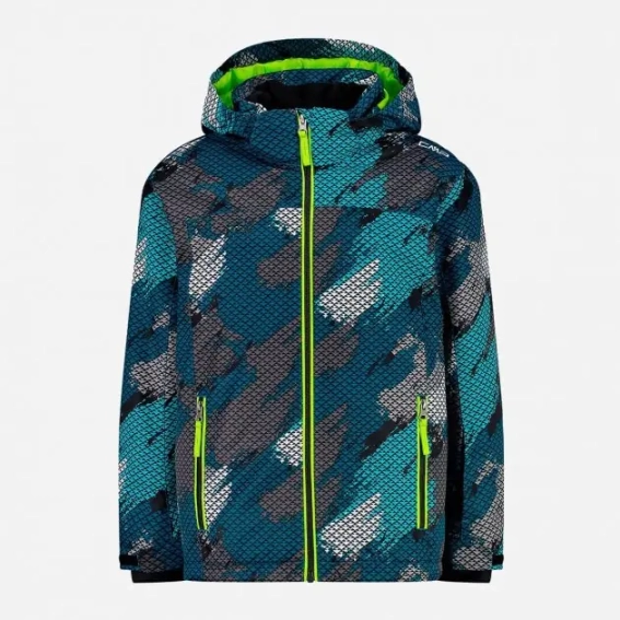 Куртка лыжная KID JACKET SNAPS HOOD 39W1924-07ZM CMP 128 Бирюзовый 39W1924-07ZM фото 1 — интернет-магазин Tapok