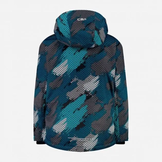 Куртка лыжная KID JACKET SNAPS HOOD 39W1924-07ZM CMP 128 Бирюзовый 39W1924-07ZM фото 3 — интернет-магазин Tapok