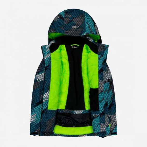 Куртка лыжная KID JACKET SNAPS HOOD 39W1924-07ZM CMP 128 Бирюзовый 39W1924-07ZM фото 4 — интернет-магазин Tapok