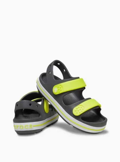 Сандалии детские Crocband Cruiser Sandal K Sdt 209423-1NJ-Slate Grey/Acidity CROCS C11 (28-29) Темно-с 209423-1NJ-SLATE GREY/ACI фото 4 — интернет-магазин Tapok