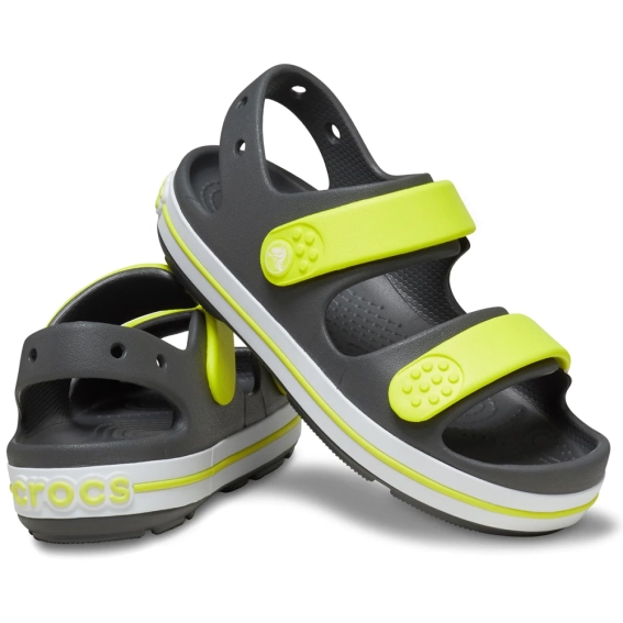 Сандалі дитячі Crocband Cruiser Sandal T Sdt 209424-1NJ-Slate Grey/Acidity CROCS C10 (27-28) Темно-с 209424-1NJ-SLATE GREY/ACI фото 2 — інтернет-магазин Tapok