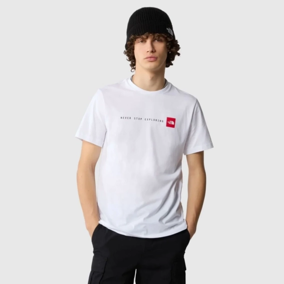 Футболка M S/S NEVER STOP EXPLORING 0A87NSFN41 THE NORTH FACE L Білий 0A87NSFN41 фото 1 — інтернет-магазин Tapok