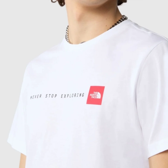 Футболка M S/S NEVER STOP EXPLORING 0A87NSFN41 THE NORTH FACE L Білий 0A87NSFN41 фото 4 — інтернет-магазин Tapok