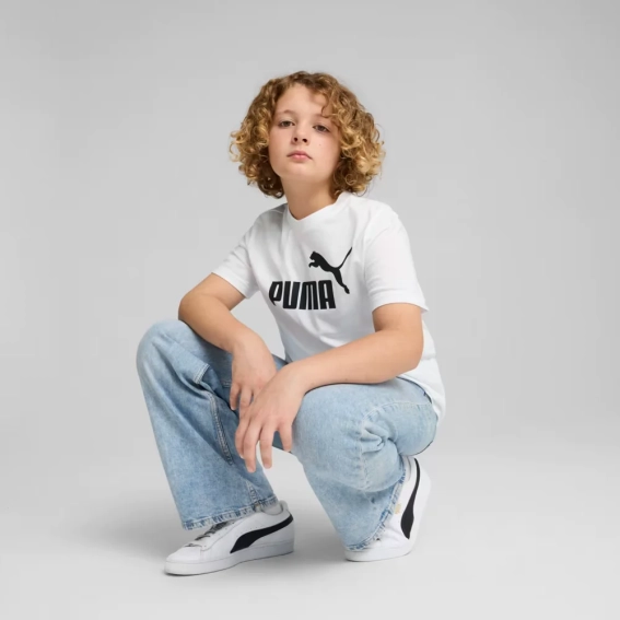 Футболка подростковая ESS No. 1 Logo Tee 68490602 Puma 152 Белый 68490602 фото 3 — интернет-магазин Tapok