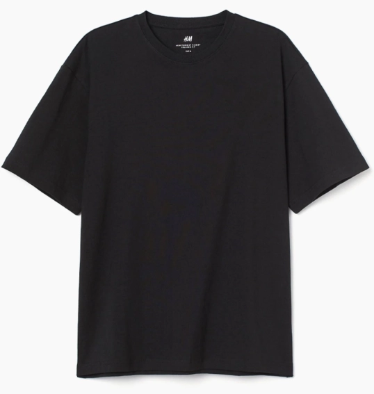 Футболка унисекс H&amp;M Loose Fit T-Shirt Black 608945008 L 608945008 фото 1 — интернет-магазин Tapok