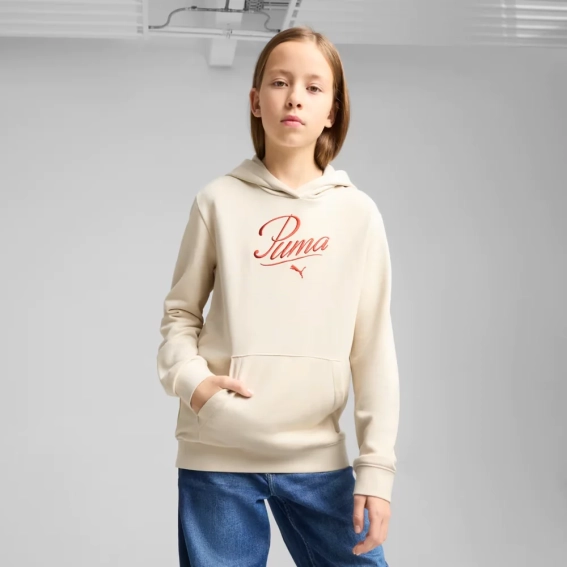 Худые подростковые ESS SCRIPT Hoodie 68580687 Puma 128 Бежевый 68580687 фото 1 — интернет-магазин Tapok