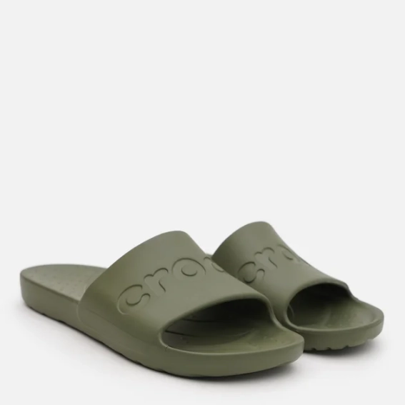 Шлепанцы UNI Crocs Slide Whi 210088-309-Army Green CROCS M10/W12(43-44) Хаки 210088-309-ARMY GREEN фото 3 — интернет-магазин Tapok