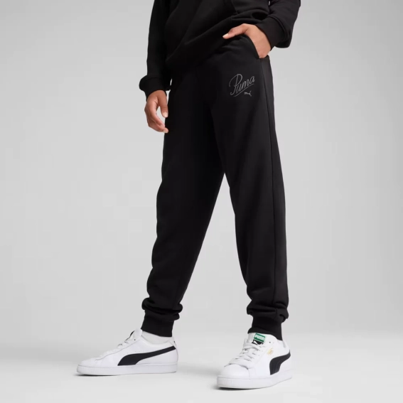 Брюки спортивные подростковые ESS SCRIPT Sweatpants 68580701 Puma 128 Черный 68580701 фото 1 — интернет-магазин Tapok