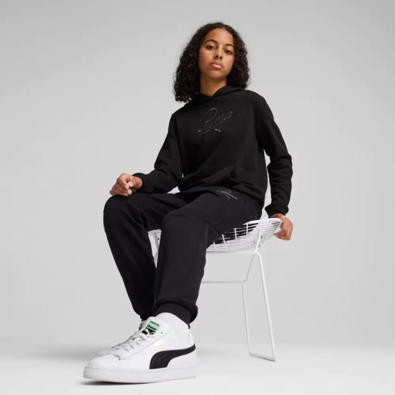 Брюки спортивные подростковые ESS SCRIPT Sweatpants 68580701 Puma 128 Черный 68580701 фото 3 — интернет-магазин Tapok