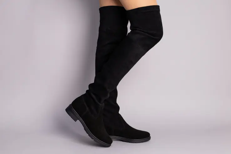 Зимові чорні замшеві чоботи-панчохи фото 9 — інтернет-магазин Tapok