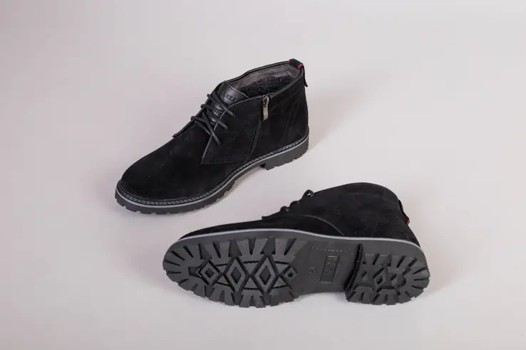 Чоловічі зимові черевики чорні замшеві, фото 5 — інтернет-магазин Tapok