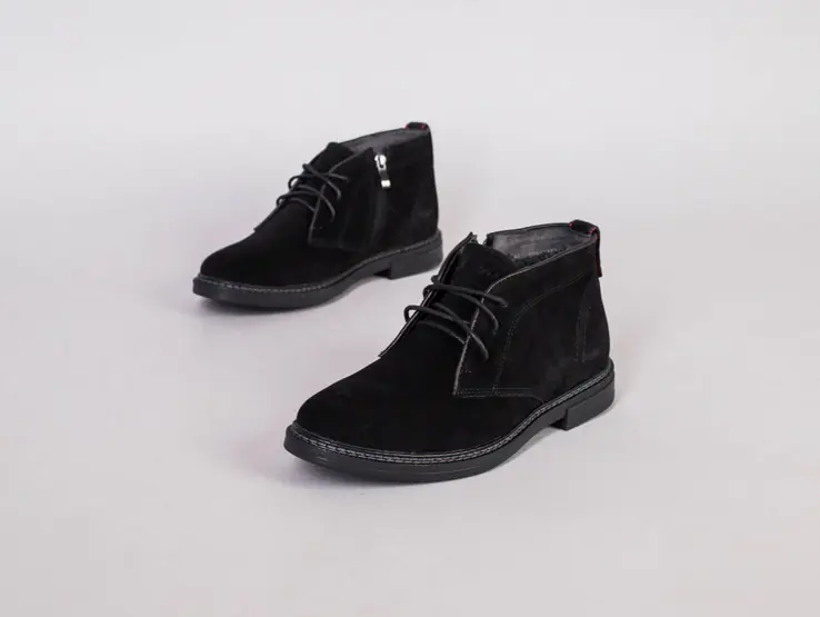Мужские зимние ботинки черные замшевые фото 6 — интернет-магазин Tapok