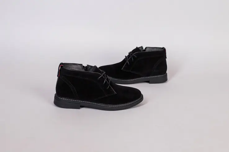 Мужские зимние ботинки черные замшевые фото 7 — интернет-магазин Tapok