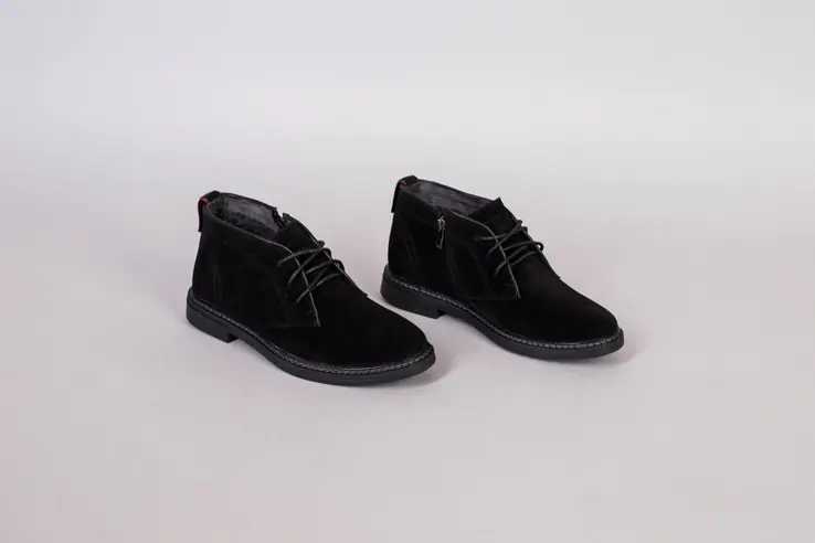 Мужские зимние ботинки черные замшевые фото 8 — интернет-магазин Tapok