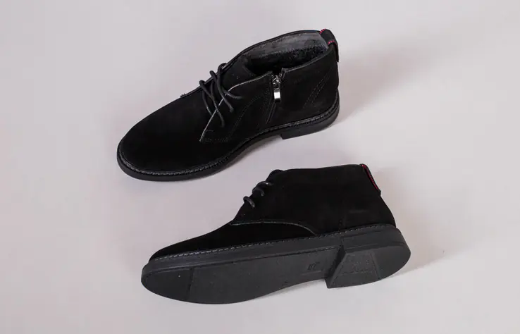 Мужские зимние ботинки черные замшевые фото 9 — интернет-магазин Tapok