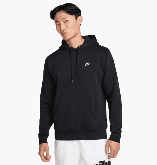 Худые мужские Nike Club Pullover Fleece Hoodie Black FN3859-010 фото 1 — интернет-магазин Tapok
