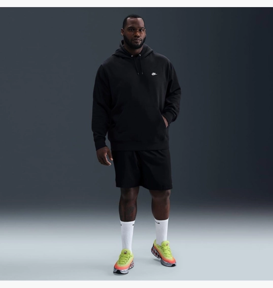 Худые мужские Nike Club Pullover Fleece Hoodie Black FN3859-010 фото 3 — интернет-магазин Tapok