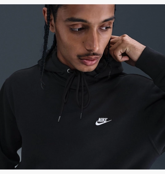 Худые мужские Nike Club Pullover Fleece Hoodie Black FN3859-010 фото 6 — интернет-магазин Tapok