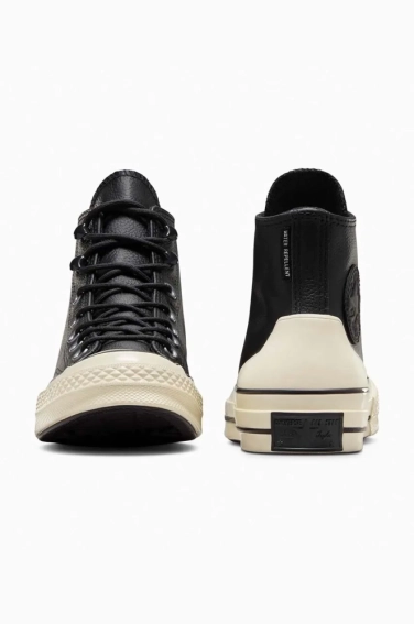 Кросівки Converse Chuck 70 Hi Leather Black/White A05695C фото 3 — інтернет-магазин Tapok