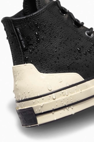 Кросівки Converse Chuck 70 Hi Leather Black/White A05695C фото 4 — інтернет-магазин Tapok