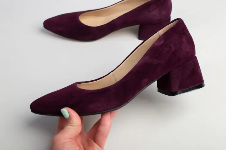 Туфли женские из велюра сливового цвета фото 10 — интернет-магазин Tapok