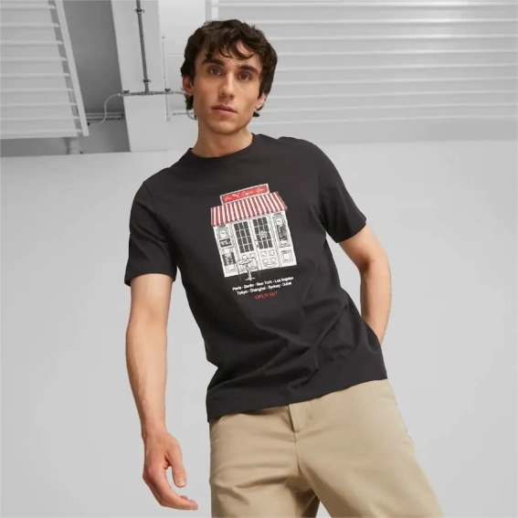 Футболка Puma Cafe Black Tee 622738 01 фото 3 — интернет-магазин Tapok