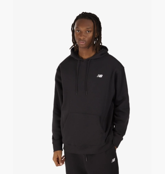 Худые мужские New Balance Brushed Back Small Logo Hoodie Black MT41511BK фото 2 — интернет-магазин Tapok