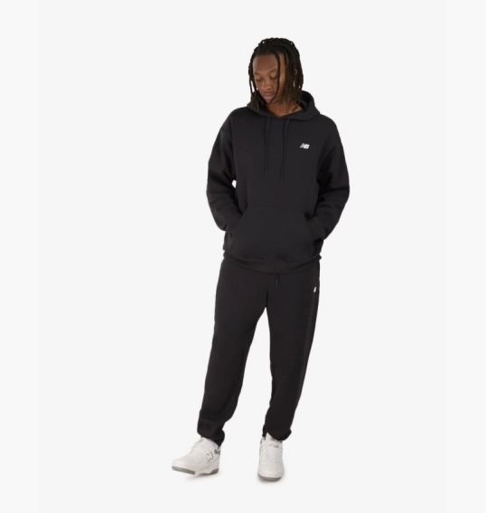 Худые мужские New Balance Brushed Back Small Logo Hoodie Black MT41511BK фото 5 — интернет-магазин Tapok