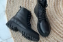 Черевики жіночі шкіряні чорного кольору на шнурках, зимові Фото 18