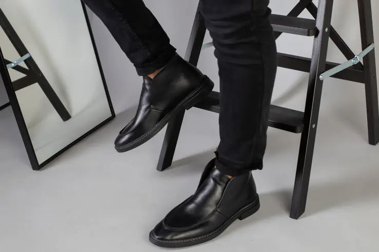 Демисезонные мужские черные кожаные лоферы фото 8 — интернет-магазин Tapok