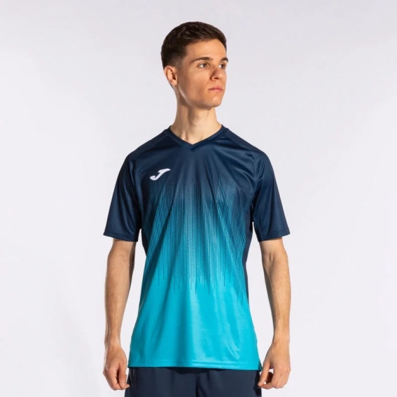 Футболка Joma TIGER IV темно-сине-бирюзовая 102764.013 102764.013 фото 2 — интернет-магазин Tapok