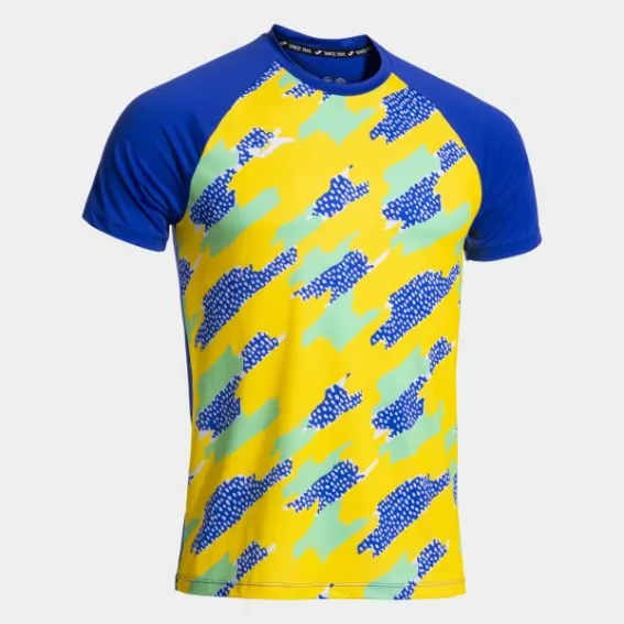 Футболка для бега Joma R-TRAIL сине-желто-зеленая 103167.726 103167.726 фото 1 — интернет-магазин Tapok