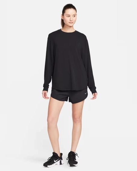 Лонгслив Nike ONE RELAXED DRI-FIT LONG-SLEEVE TOP BLACK FN2817-010 фото 5 — интернет-магазин Tapok