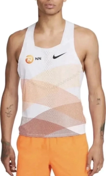 Майка Nike Dri fit Adv Aeroswift White Orange DV7714-100 фото 1 — интернет-магазин Tapok