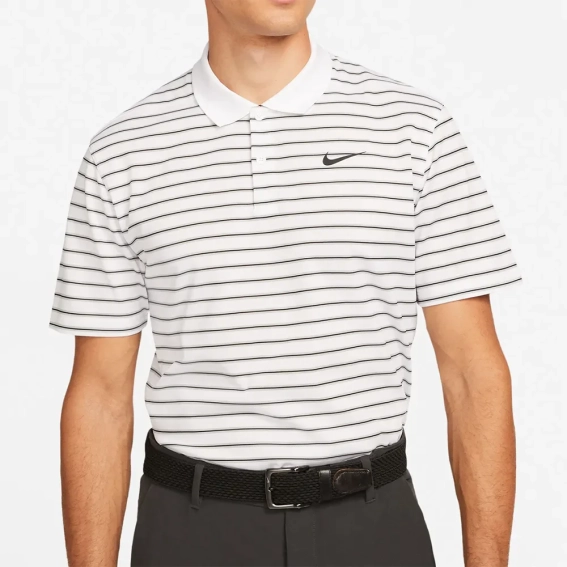 Поло NIKE DRI-FIT VICTORY STRIPED GOLF POLO WHITE DH0829-100 фото 1 — интернет-магазин Tapok
