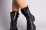 Ботинки женские кожаные черные на шнурках и с замком на байке Фото 3
