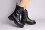 Ботинки женские кожаные черные на шнурках и с замком на байке Фото 11