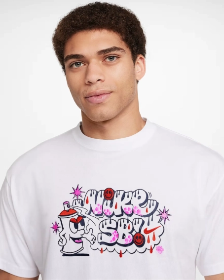 Футболка Nike Tee SB Grafitti White FZ6712-100 фото 3 — интернет-магазин Tapok