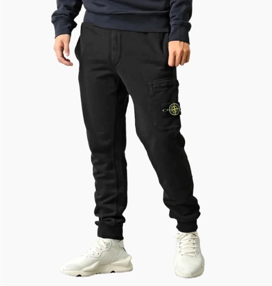 Брюки Stone Island Stretch Cotton Tela Paracadute Cargo Straight Pants Black 801564551 A0029 фото 1 — интернет-магазин Tapok