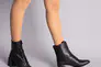 Ботинки женские кожаные черные на каблуке на байке Фото 3