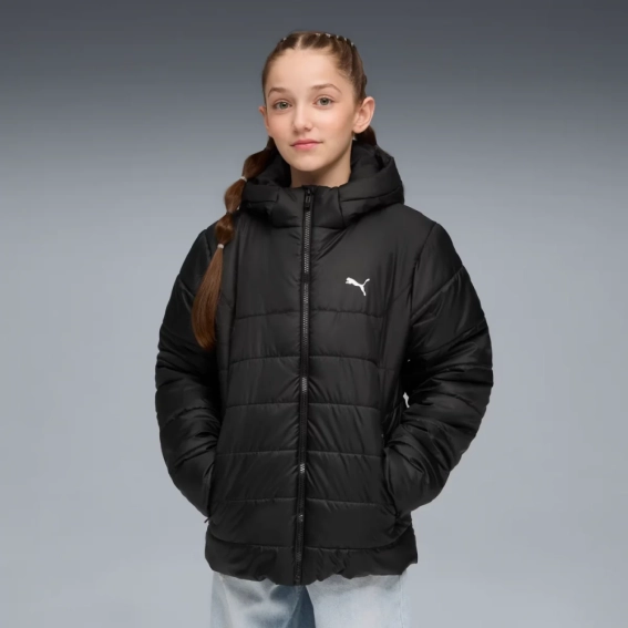 Куртка підліткова ESS Hooded Padded Jacket 68522601 Puma 128 Чорний 68522601 фото 1 — інтернет-магазин Tapok