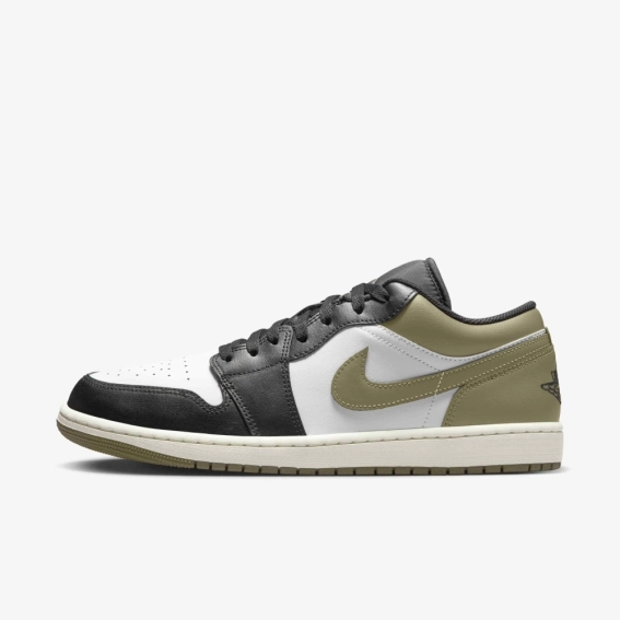 Кроссовки мужские Air Jordan 1 Low White/Olive 553558-092 фото 1 — интернет-магазин Tapok