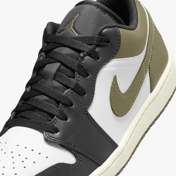 Кроссовки мужские Air Jordan 1 Low White/Olive 553558-092 фото 7 — интернет-магазин Tapok